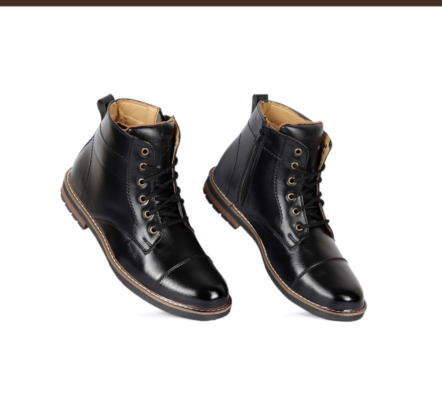 Kavsun Men Tough Ankle Boots Black KV4007