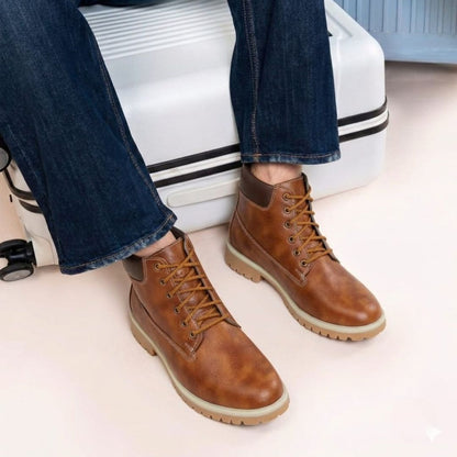 Kavsun Men Leatherite Ankle Boots Tan KV4008