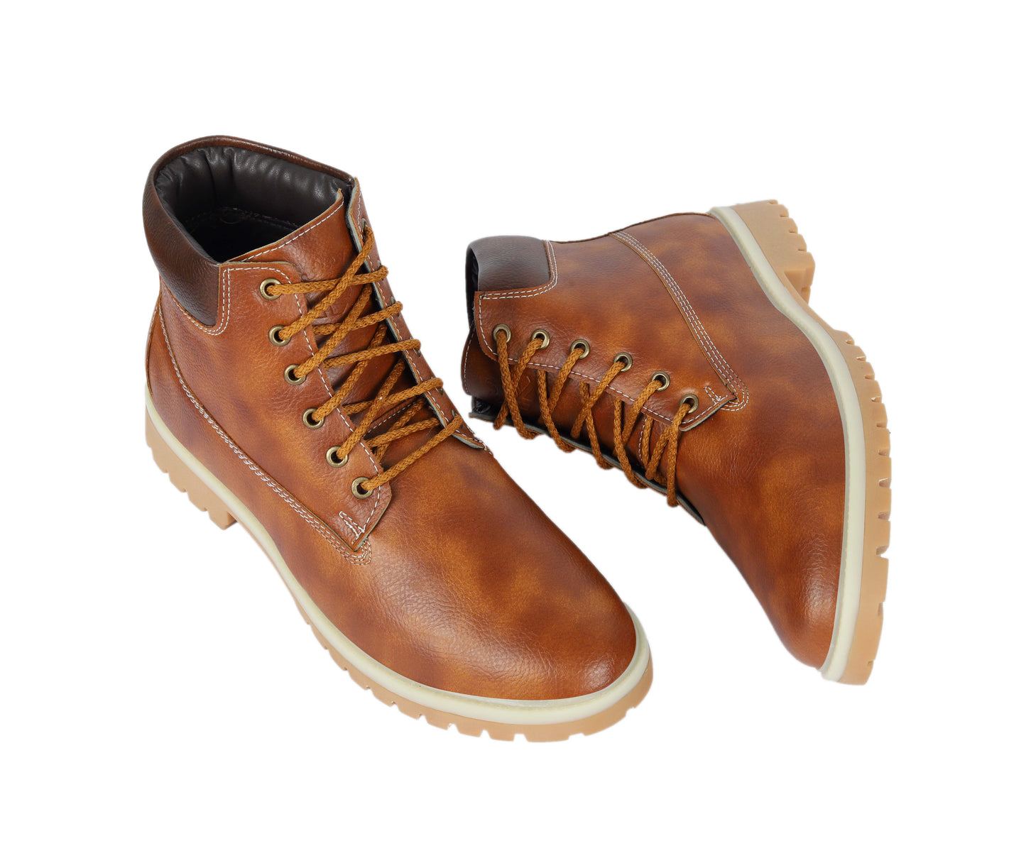 Kavsun Men Leatherite Ankle Boots Tan KV4008