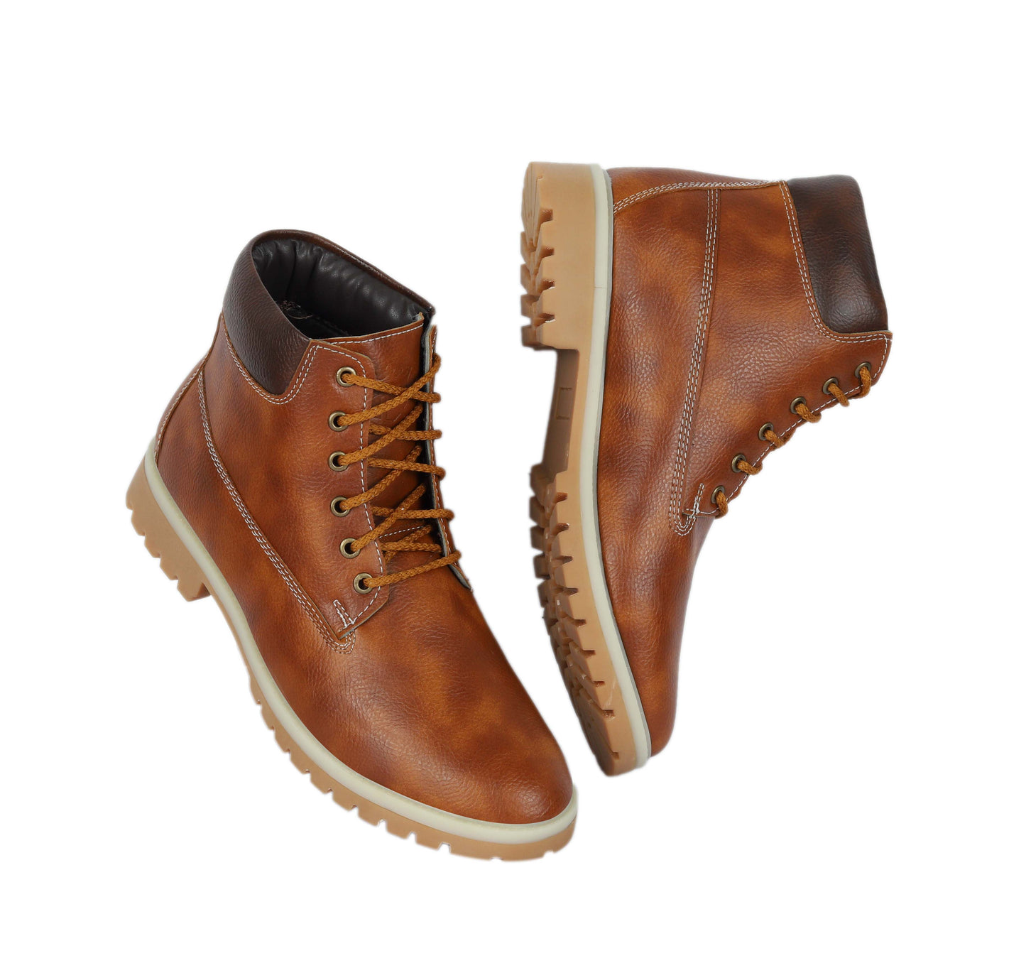 Kavsun Men Leatherite Ankle Boots Tan KV4008
