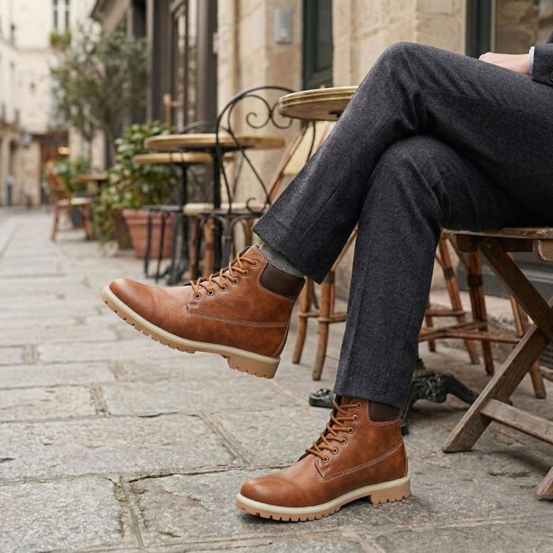 Kavsun Men Leatherite Ankle Boots Tan KV4008