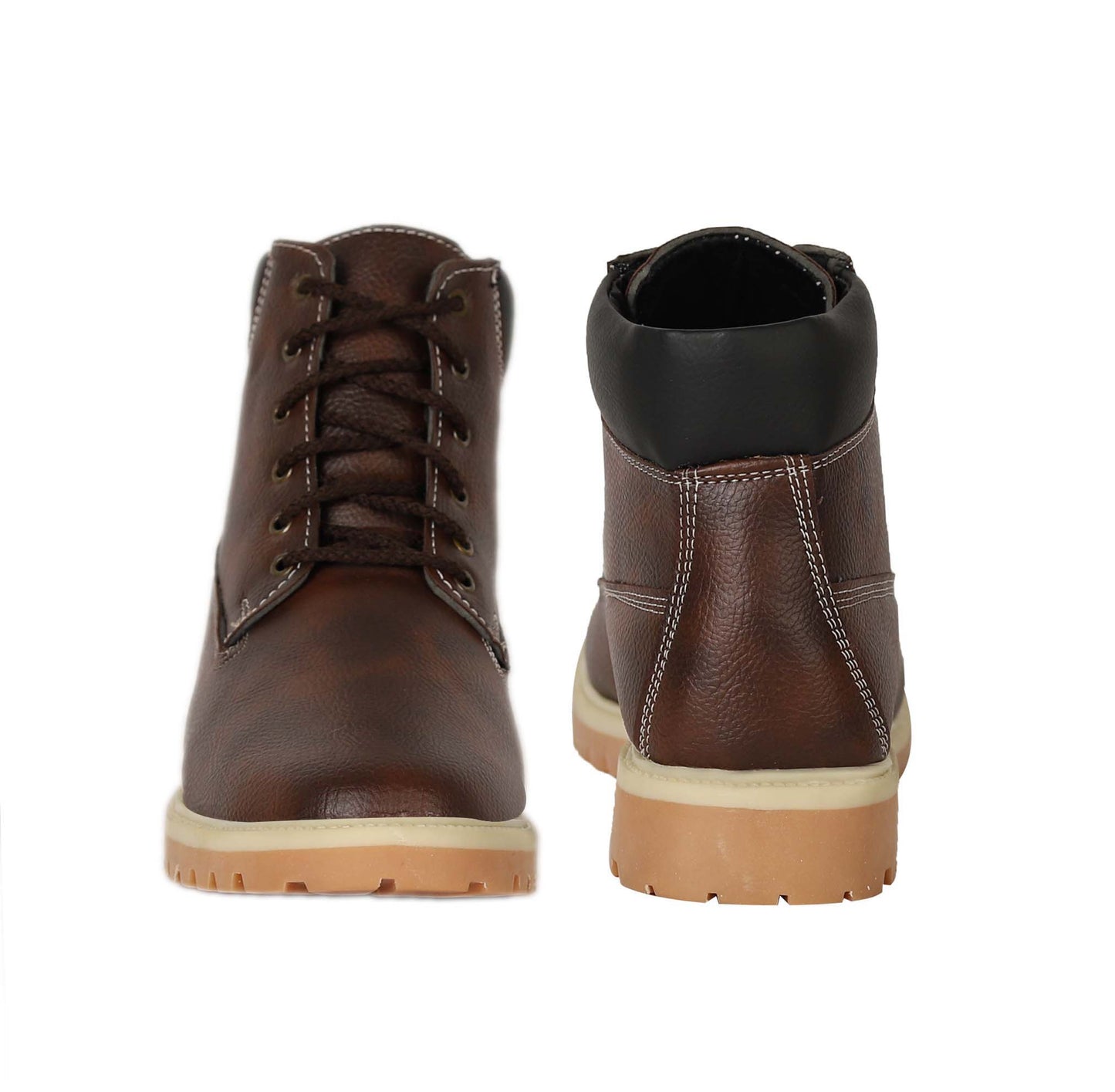 Kavsun Men Leatherite Ankle Boots Brown KV4009