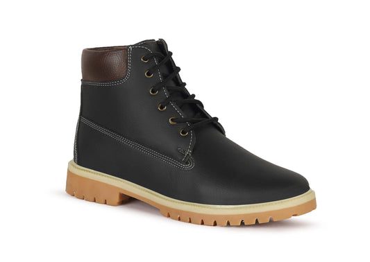 Kavsun Men Leatherite Ankle Boots Black KV4010