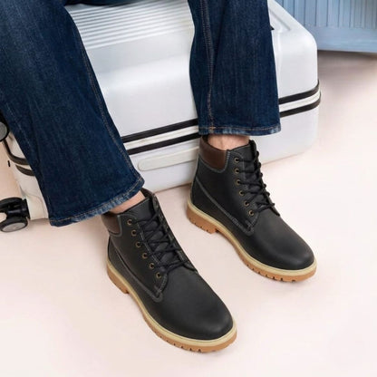 Kavsun Men Leatherite Ankle Boots Black KV4010