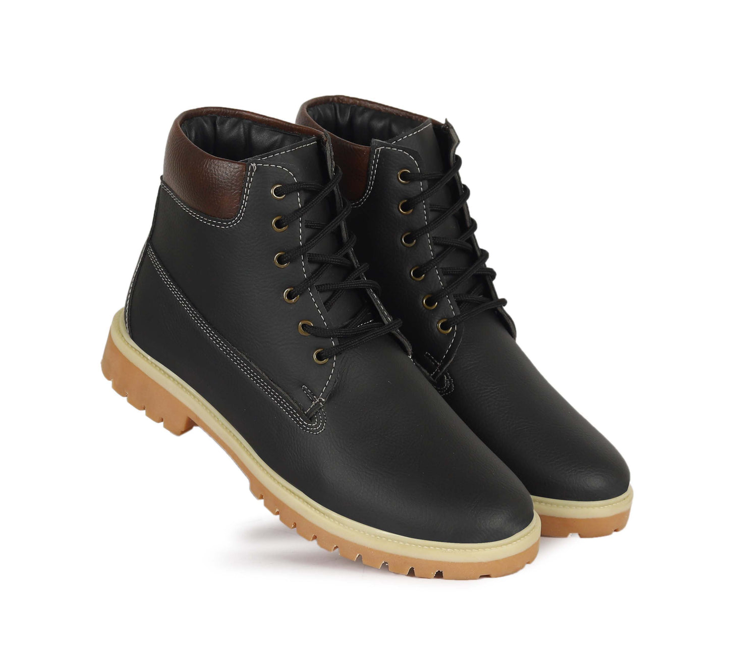 Kavsun Men Leatherite Ankle Boots Black KV4010