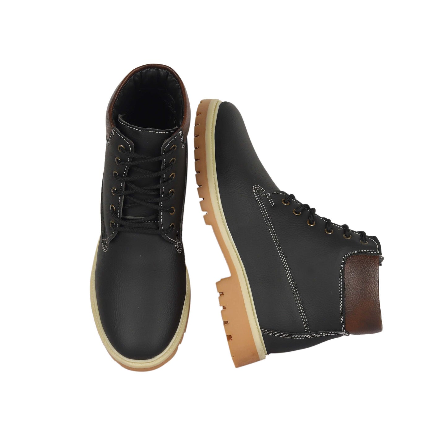 Kavsun Men Leatherite Ankle Boots Black KV4010