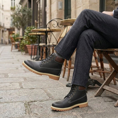 Kavsun Men Leatherite Ankle Boots Black KV4010