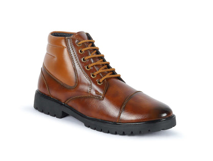 Kavsun Men High Ankle Derby Boot Tan KV4011