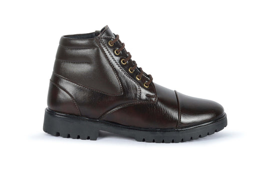 Kavsun Men High Ankle Derby Boots Brown KV4012