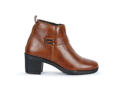 Kavsun Women High Heel Ankle Boot 4015 Tan