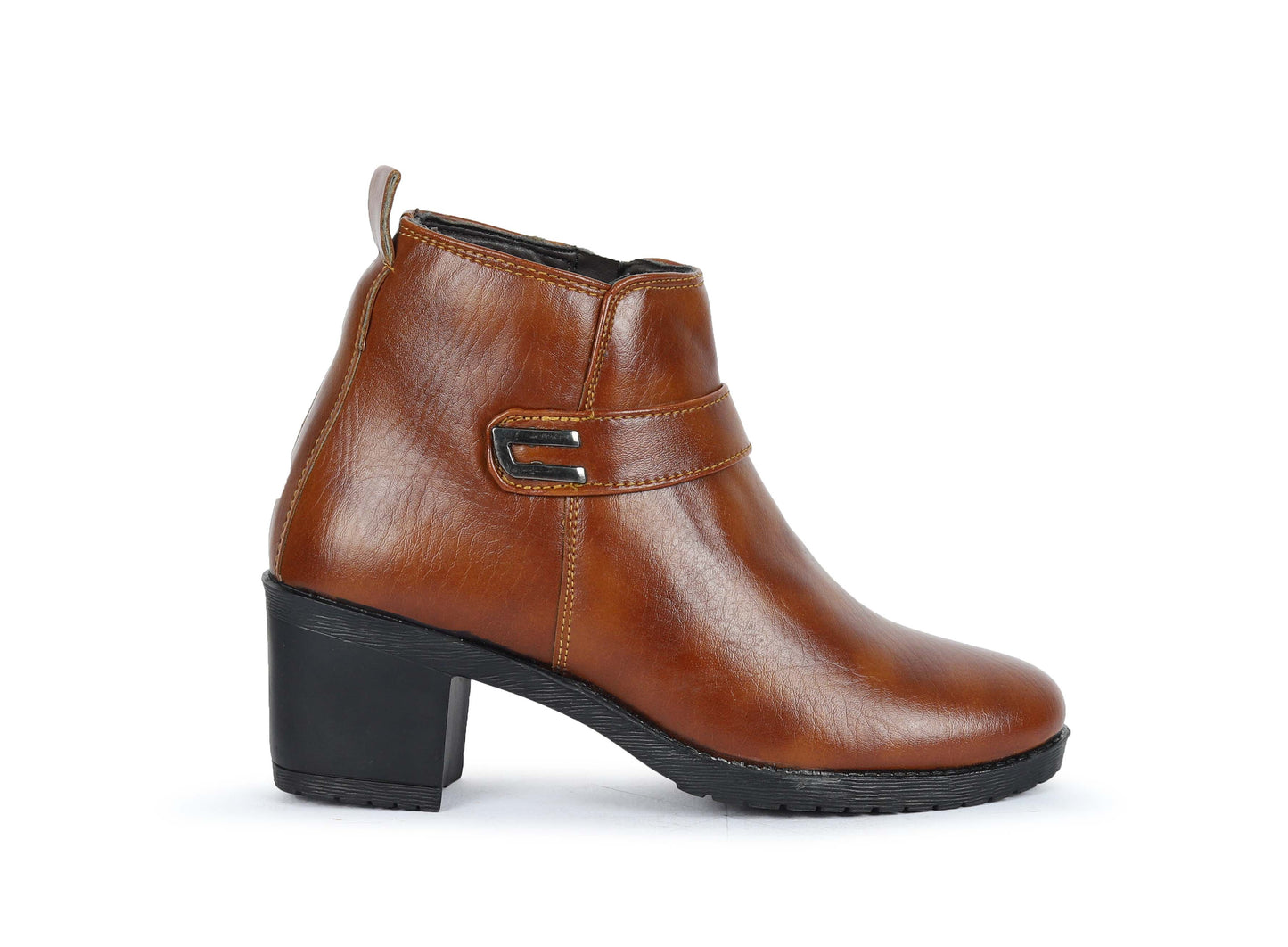 Kavsun Women High Heel Ankle Boot 4015 Tan