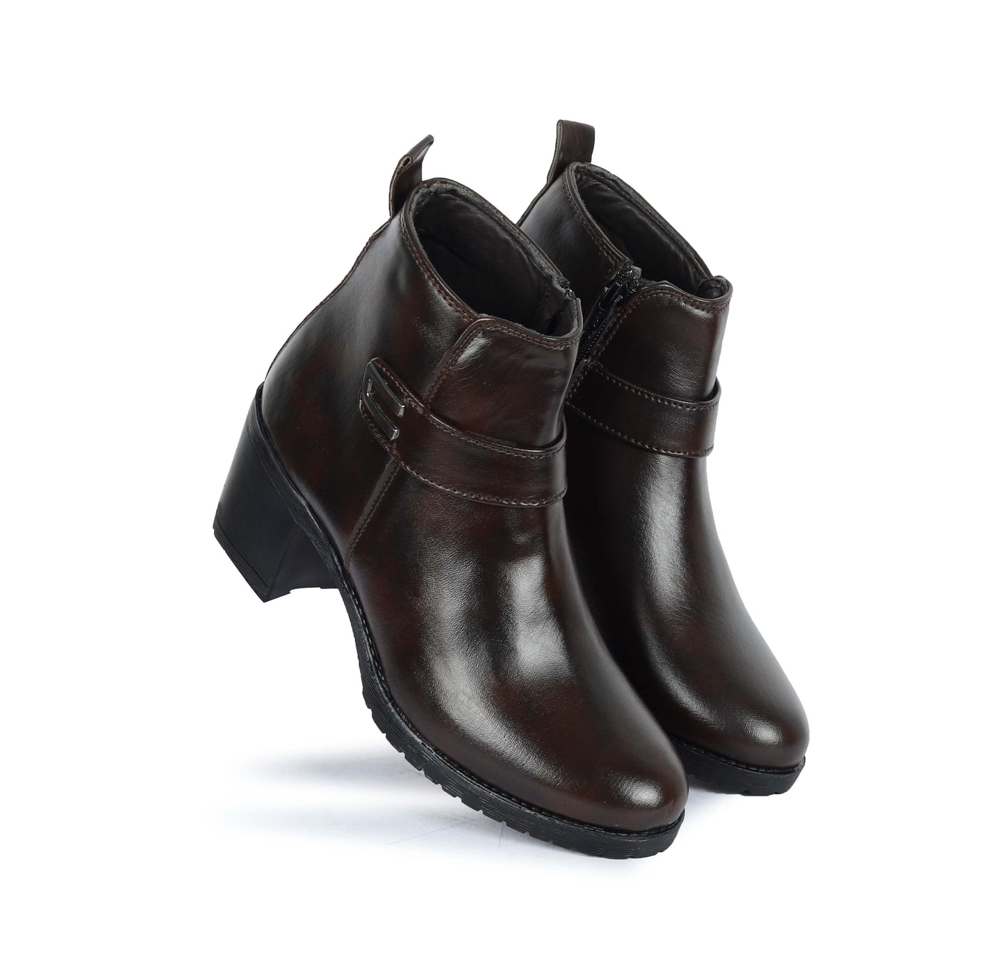 Kavsun Women High Heel Ankle Boot 4016 Brown