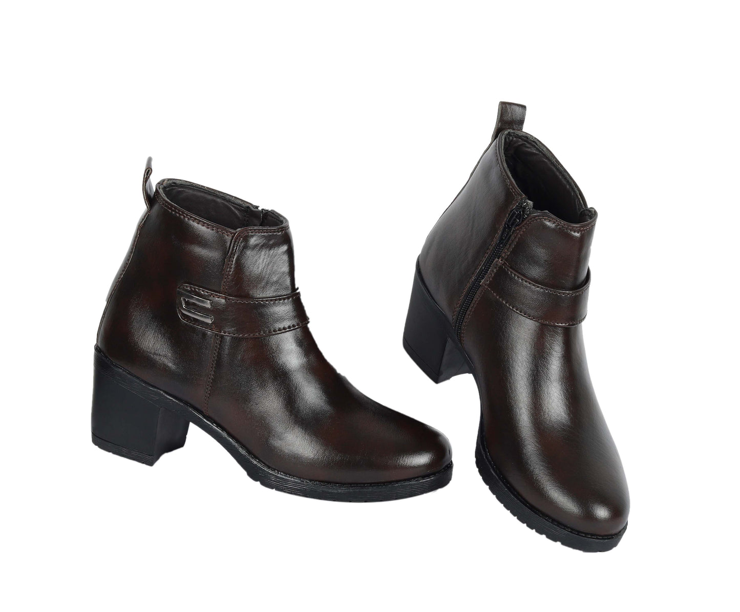 Kavsun Women High Heel Ankle Boot 4016 Brown