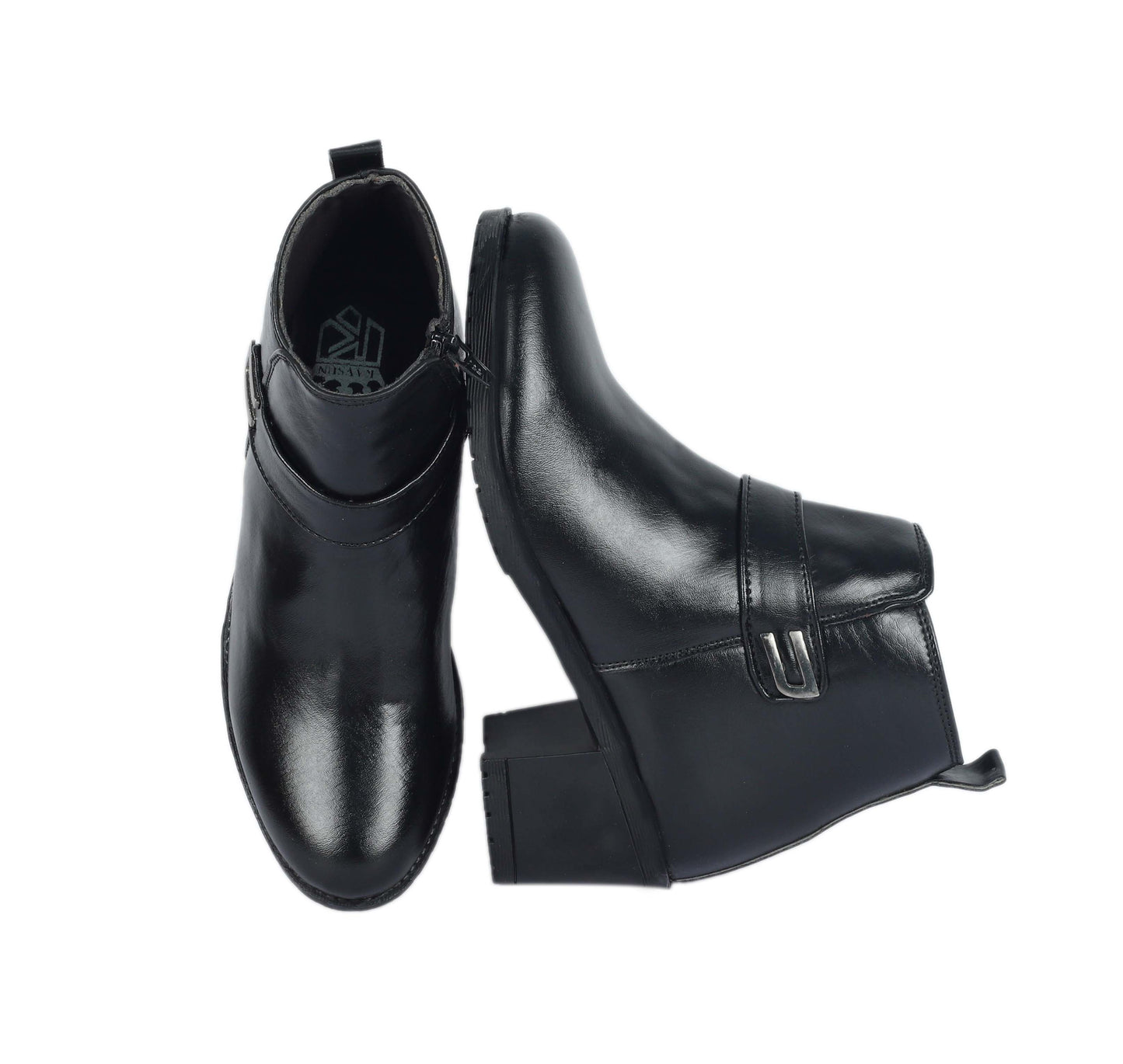 Kavsun Women High Heel Ankle Boot 4017 Black