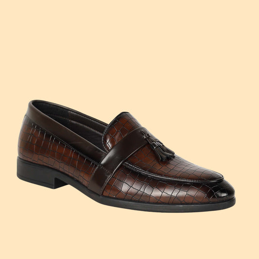 Kavsun Men Tassels Loafer Brown