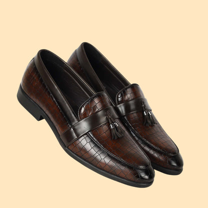 Kavsun Men Tassels Loafer Brown