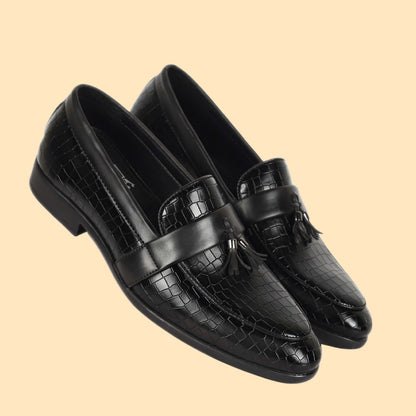 Kavsun Men Tassels Loafer Black
