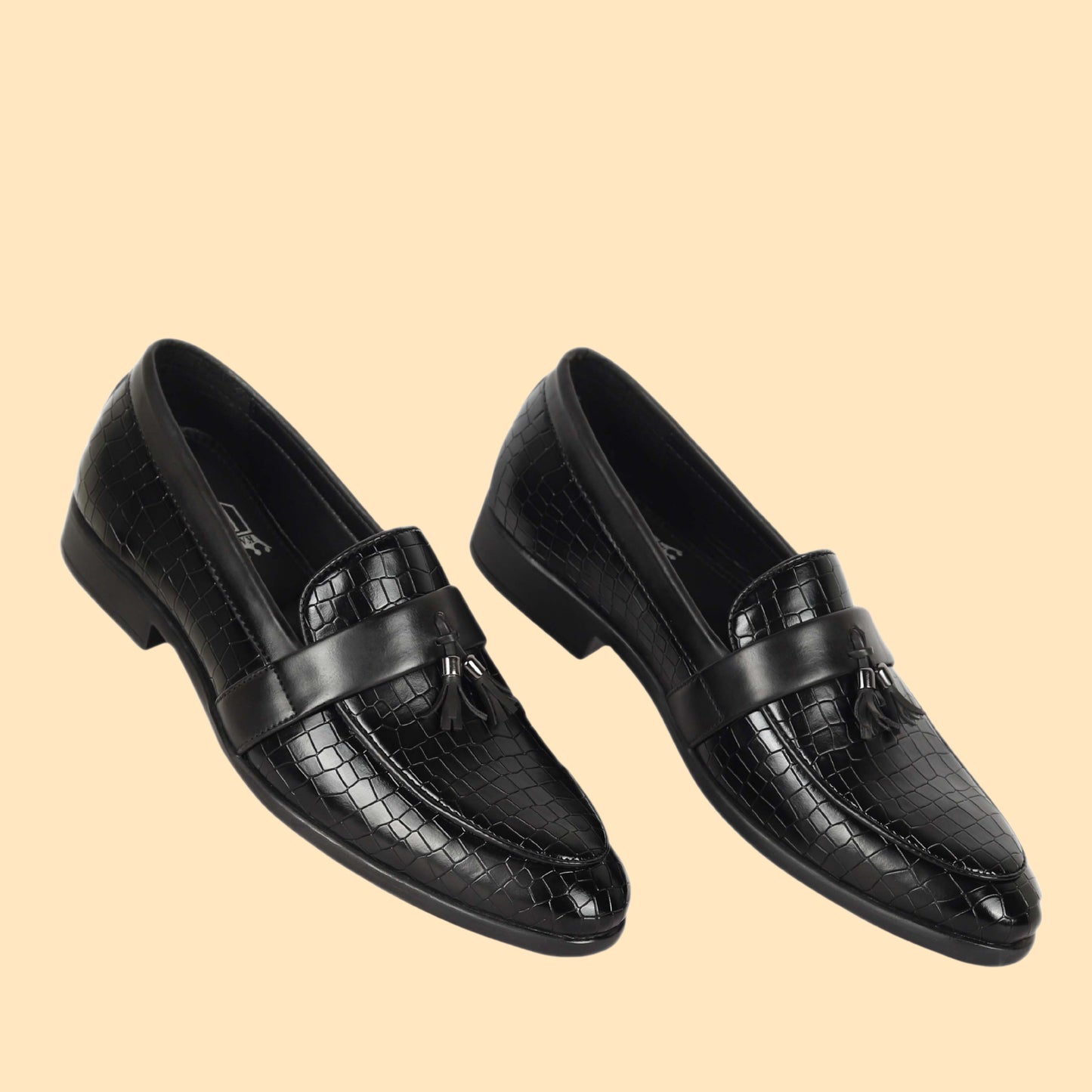 Kavsun Men Tassels Loafer Black