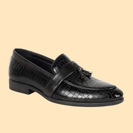 Kavsun Men Tassels Loafer Black