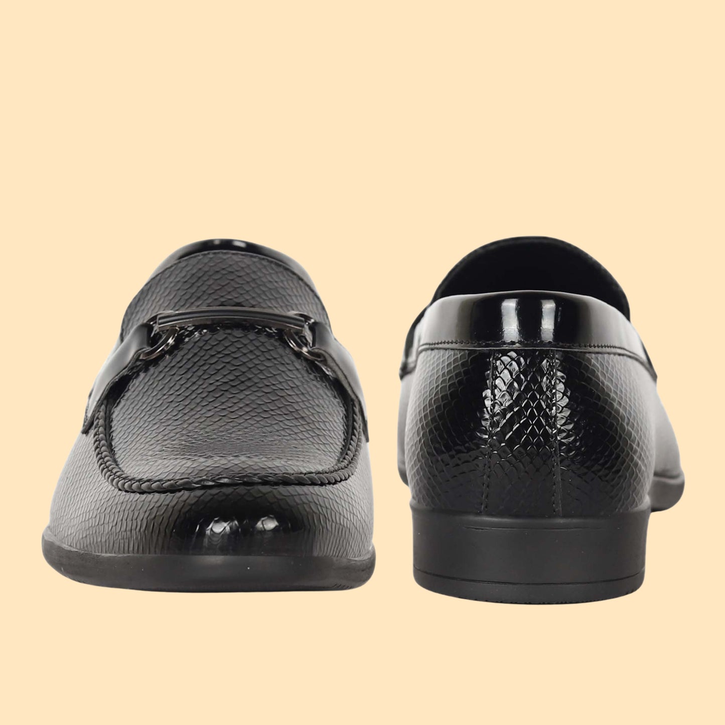 Kavsun Men Patent Loafer Black