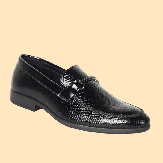 Kavsun Men Patent Loafer Black