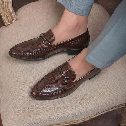 Kavsun Men Patent Loafer Brown