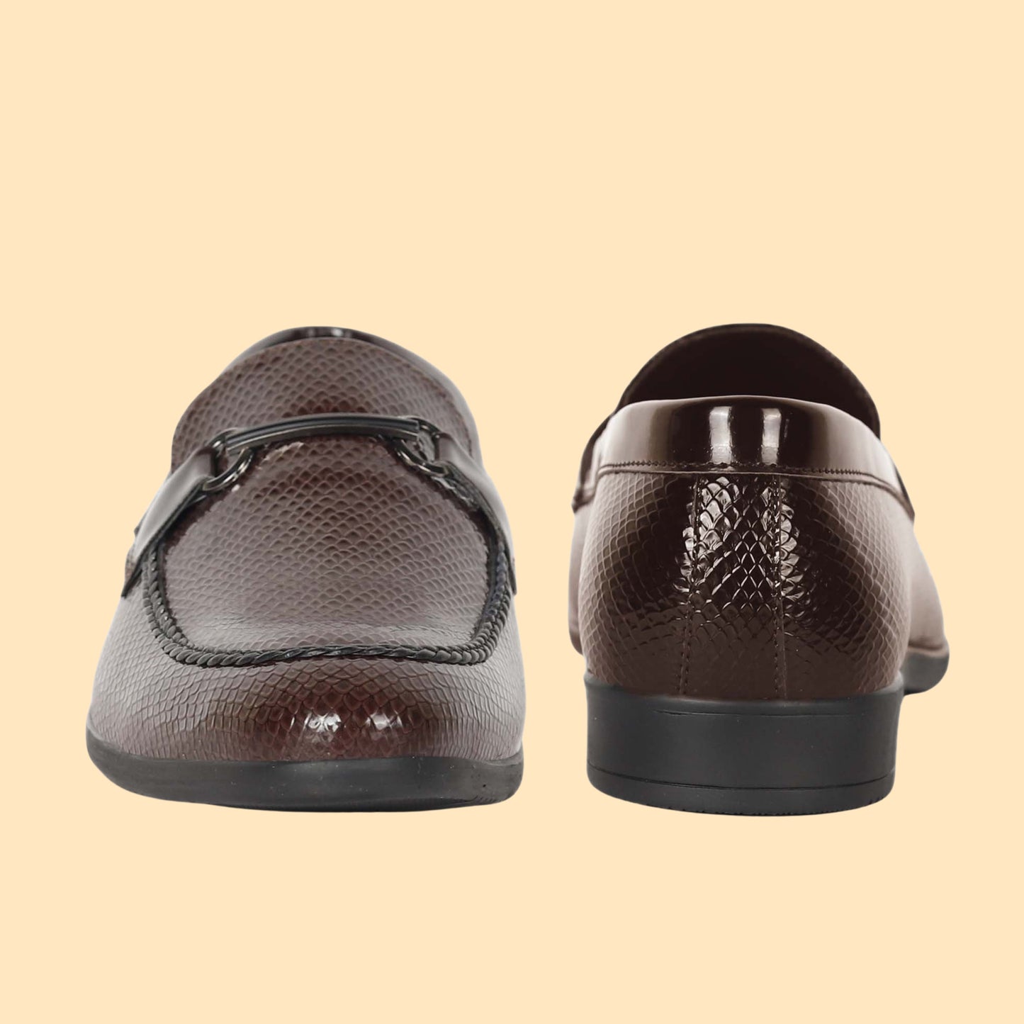 Kavsun Men Patent Loafer Brown
