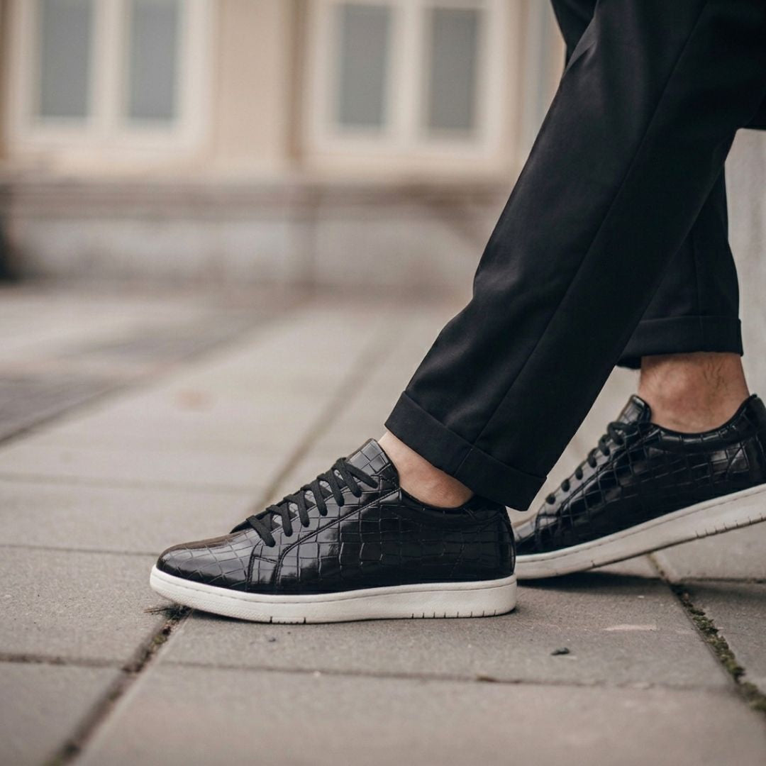 Kavsun Men Croc sneaker Black