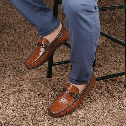 Kavsun Men Square Loafer Brown