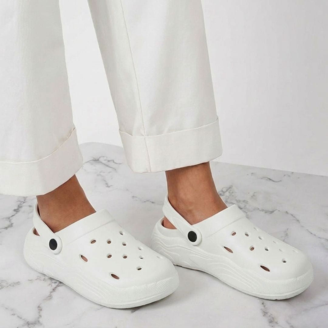 Kavsun Women Lightweight EVA Clog Sandal White